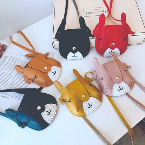 Cute Kid Girl Handbag Princess Leather Cartoon Handbag Cross Body Messenger Satchel Bags Cute Little Dog 3D Ears Coin Purses
