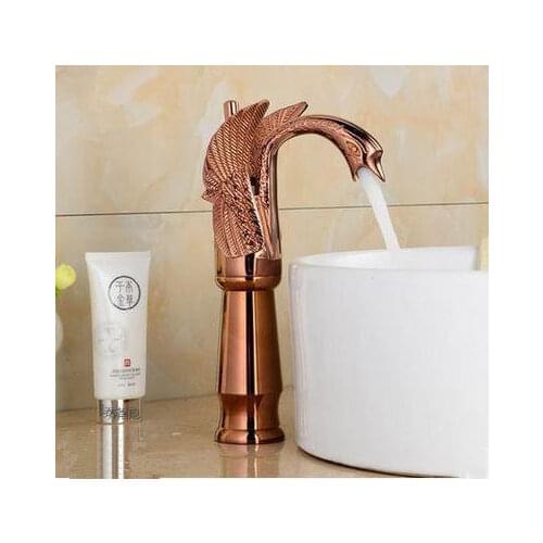 12 Style European antique faucet swan hot and cold wash basin faucet, Retro full copper under counter basin golden faucet ORB