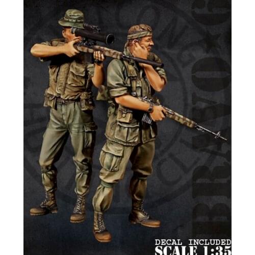 1/35 U.S. Army Sniper Team Vietnam Resin kit soldiers GK Military subject matter of WWII Scene combination Uncoated No colour