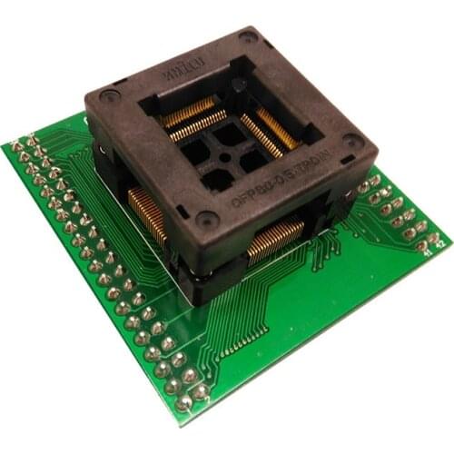 TQFP80 FQFP80 QFP80 to DIP80 OTQ-80-0.5-02 Burn in Test Socket Pitch 0.5mm IC Body Size 12x12mm programming socket ZIF adapter