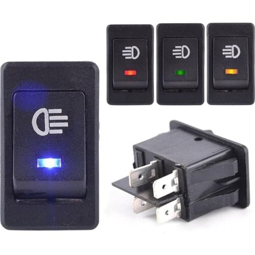 Universal touran DC12V 35A Car Auto Fog Switch Light Rocker Toggle Button swithc On/Off For Auto LED Indicator Blue in the car