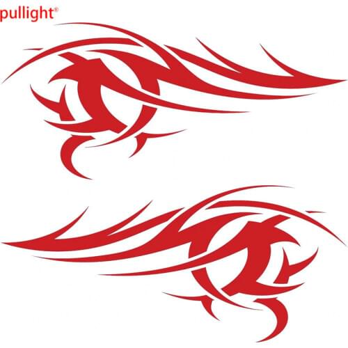 Grand Rouge Flammes x2 Vinyle Graphique Voiture Cote Stickers Autocollants, Tribal Fun Racing