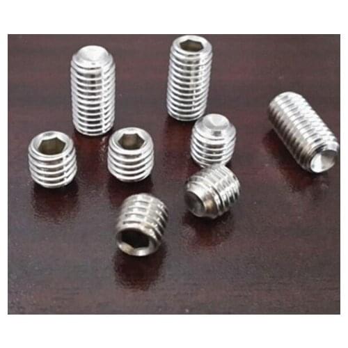 M3 X 3 4 5 6 8 10 12 15 20 MM set screw stainless steel inner hex no head bolt concave end hollow ended DIN 916 silver
