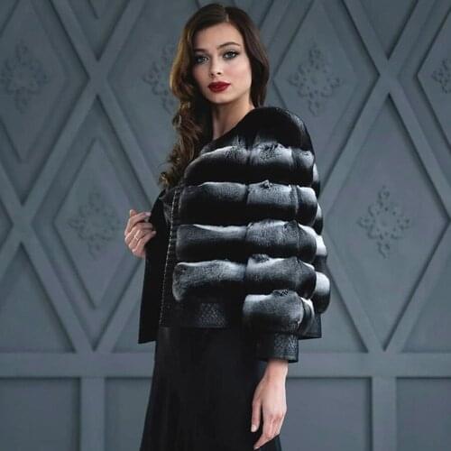 Delightful Fur Coat Women Real Rex Rabbit Fur Jacket Winter Fashion Casual Chinchilla Colored Overcoat