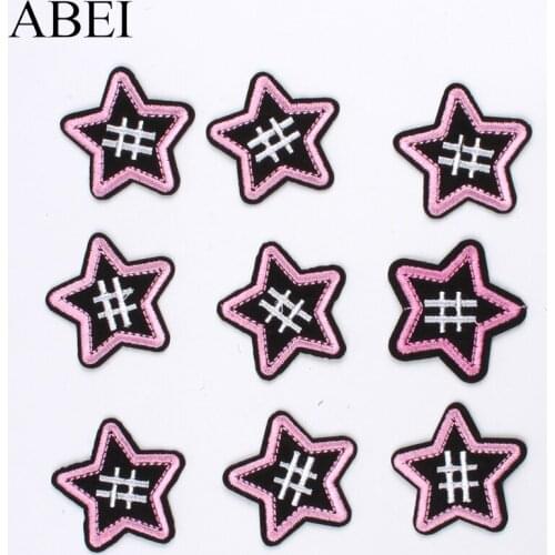 10pcs Embroidered Star Patch Iron On Cartoon Stickers DIY Apparel Patches Sewing Jeans Bags Shoes Dress Shirts Appliques Patch