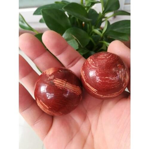 2pcs Natural Gemstonered Blood Stone Sphere Crystal Ball Healing Reiki Crafts Stone ball