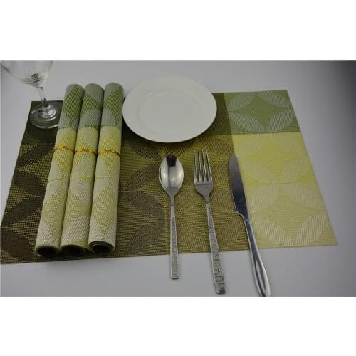 4pcs/lot pvc placemat dining table mats set de table bowl pad napkin dining table tray mat coasters kids table decor EJI 0820