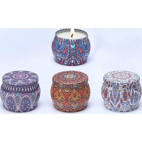 4PCS Empty Tinplate Box Tins Cans Candle Jars for Essential Oil DIY Candle Making