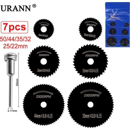 6/7Pcs Cutting Tool Saw Blades for Dremel Metal Cutter Power Tools Rotary Tool Wood Cutting Discs Drill Mandrel Cutoff 22-50mm