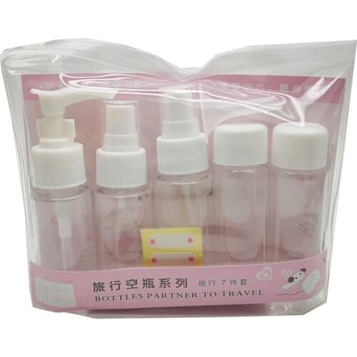 7pcs/Set Mini Makeup Cosmetic Face Cream Pot Bottles Plastic Transparent Empty Make Up Container Bottle Travel Kit Accessories