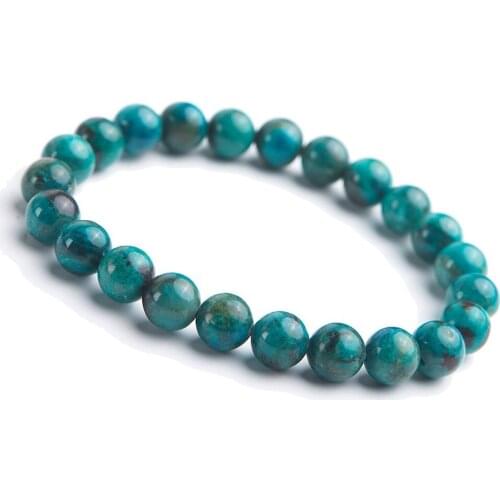 8.5mm Natural Stone Malachite Round Bead Stretch Bracelets Men Women Genuine Jewelry Crystal GEM Bracelet