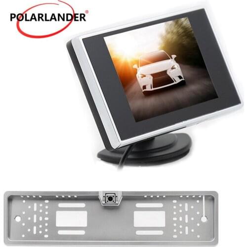 Car Monitor Auto TV car Backup Reverse Monitor 3.5 inch TFT LCD rear view camera monitor license plate frame Reversing camera
