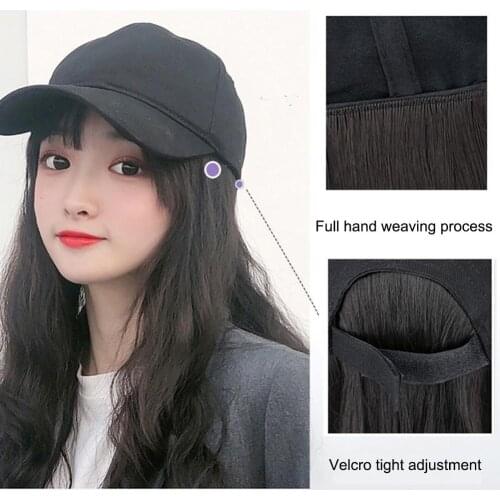 Hot New Adjustable Baseball Hat with Long Hair Wigs Bob Hair Synthetic Hat for Women Summer Wig Cap Casual Outdoor