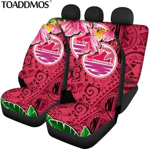 TOADDMOS Hawaii Polynesian Tribal Floral Pattern Car Seat Cover Universal Car Seat Mat Auto Interior Decoration Car Accessories