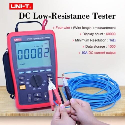 UNI-T UT620B Digital Micro Ohm Meter DC low Resistance tester 60mO-6kOhm Ohmmeter Data storage 4-wire measure USB data transfer