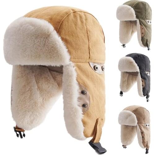 Bomber Cotton Winter Ski Trapper Hat Foldable Earmuff Outdoor Windproof Ski Trapper Ear Flap LeiFeng Hat Ear Protection