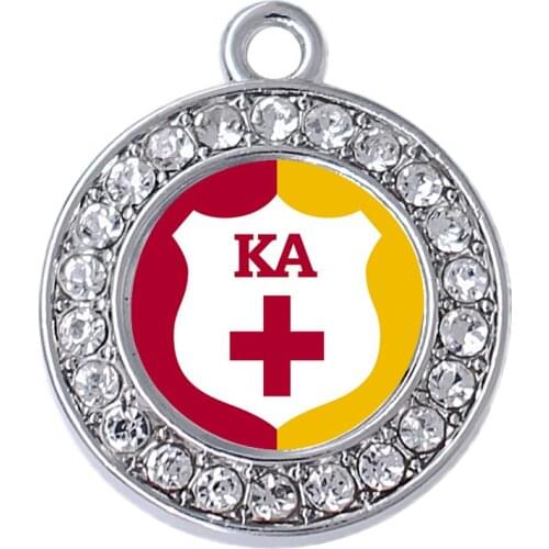 Exquisite transparent enamel metal KAP ALPHA sticker charm for Greek society sorority symbol jewelry pendant