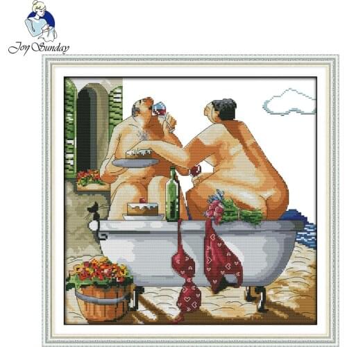 Joy Sunday DIY Needlework Embroidery Cross Stitch Enjoy life Pattern Handicraft wall hanging Cross-Stitching Embroidery Crafts
