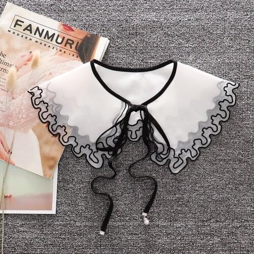 Linbaiway Women Girls Mesh Fake False Collar for Sweater Dress Female Necklace Choker Blouse Shawl Wrap Summer Detachable Collar