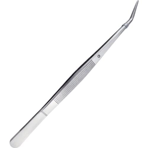 Stainless Steel Anti-iodine Medical Tweezers Long Straight Forceps 12.5cm Straight Head Elbow Thicken Medical Tools