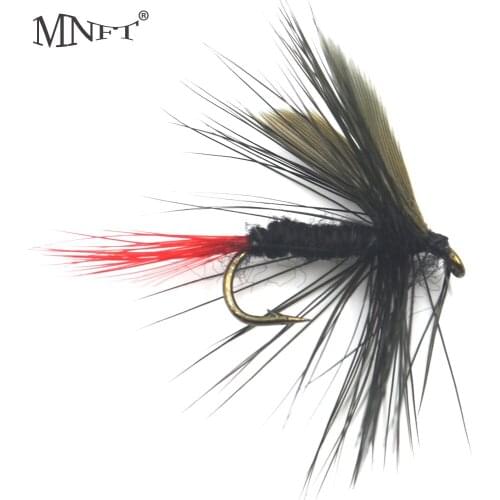 MNFT 10PCS 10# Black Gnat Fly Wet red tail Fly Fishing Flies Trout Lures With Crank Hooks