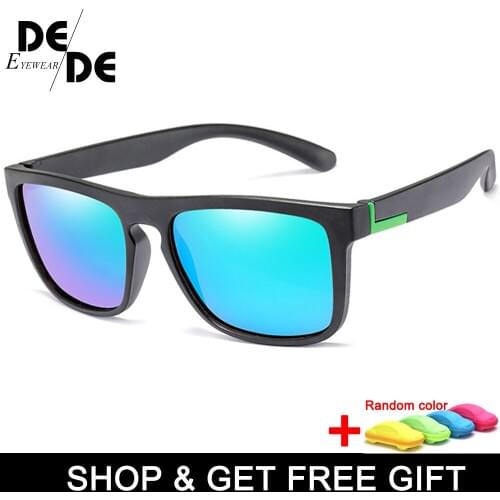 New Hot Sale TR90 Polarized Sunglasses with Case Women Square Driving Sun glasses Men UV400 Night Vision Gafas de sol with box