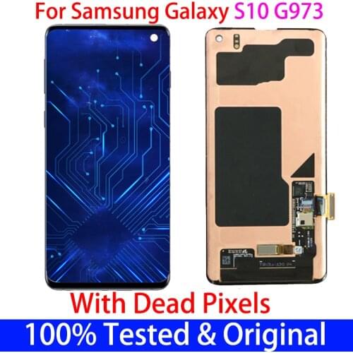 Original 6.1" S10 With a spot LCD For SAMSUNG Galaxy S10 G973F/DS G973U G973 SM-G973 Display and Touch Screen Digitizer Assembly