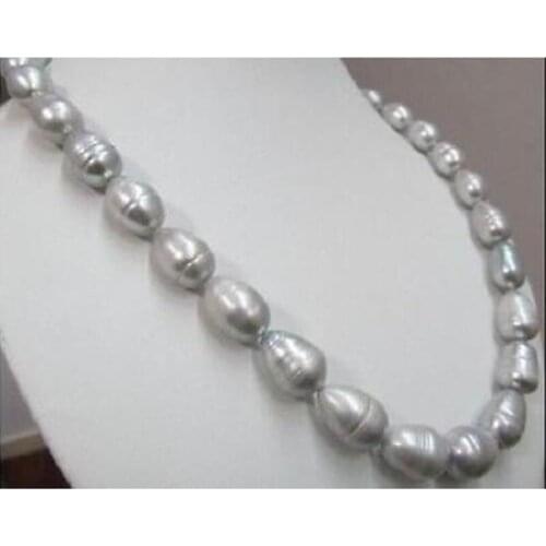 18" 10-11MM TAHITIAN GRAY GREY NATURAL PEARL NECKLACE