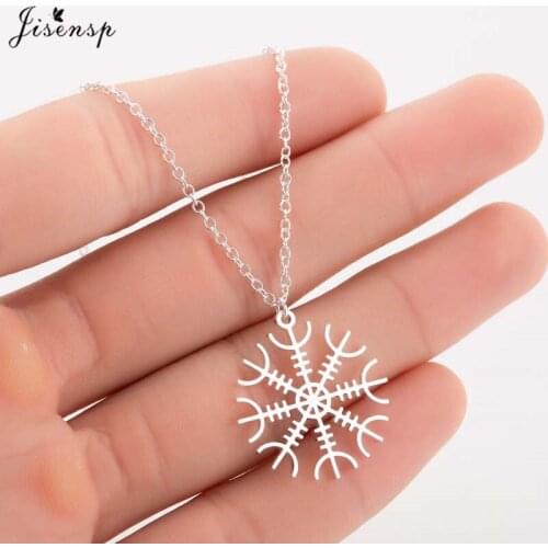 Jisensp Winter Style Snowflake Pendants Necklaces Simple Fashion Snow Flower Choker Necklace Jewelry for Women Christmas Gift