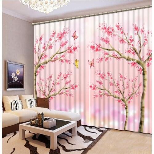 3d curtains Luxury Blackout 3D Window Curtains For Living Room Bedroom Customized size pink curtains 3d curtain