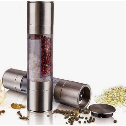 Manual Two Kinds Pepper Mill Salt Pepper Mill Grinder Portable Kitchen Mill Muller Home Kitchen Tool Spice Sauce Grinder Pepper
