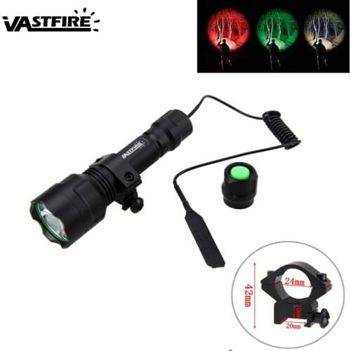 1600Lumens XM-L T6 /Q5 LED Tactical Flashlight Torch Rifle Remote Pressure Switch Mount Hunting Lamp