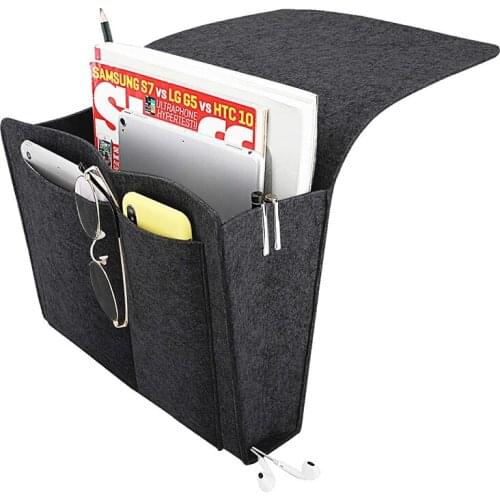 Felt Bedside Storage Organizer Bed Desk Bag Sofa TV Remote Control Hanging Caddy Couch Storage Organizer Bed Holder Pockets