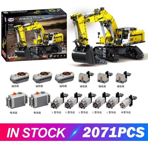 Winner City High Tech Series RC Crawler Tractor Excavating Machinery Car Model Building Blocks Bricks Toys Kids Birthday Gifts