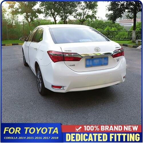 For Toyota Corolla 2014 2015 2016 2017 2018 Rear Foglight Lamp Cover Frame ABS Chrome Trim Reflector Foglight Garnish Molding