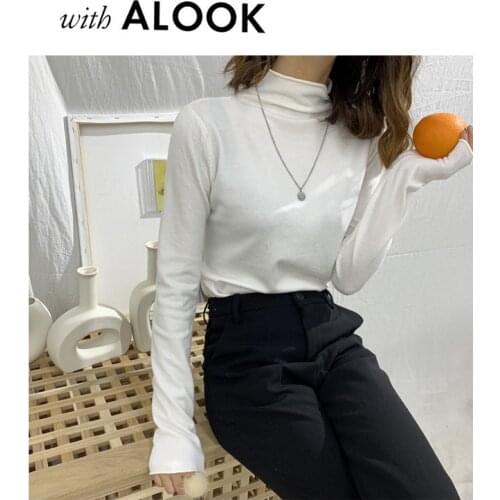 AECU Womens Turtleneck Sweaters Autumn Winter Tops Womens Sweaters Thin Pullover Jumper Knitted Sweater Pull Femme Hiver 2020