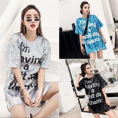 Summer Casual Straight Geometric Short Sleeve Fashion High Street Sexy Round Neck Black Silver Blue Party Club Sequin Dress