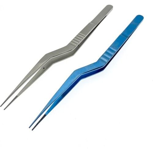14CM Tissue Forcep Tweezers Plastic Serrated Tip Ophthalmic Eye Surgical Instrument