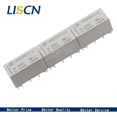 2PCS Magnetic Latching Relays HFD2-005 012 024-S-L2-D 1A 10PIN