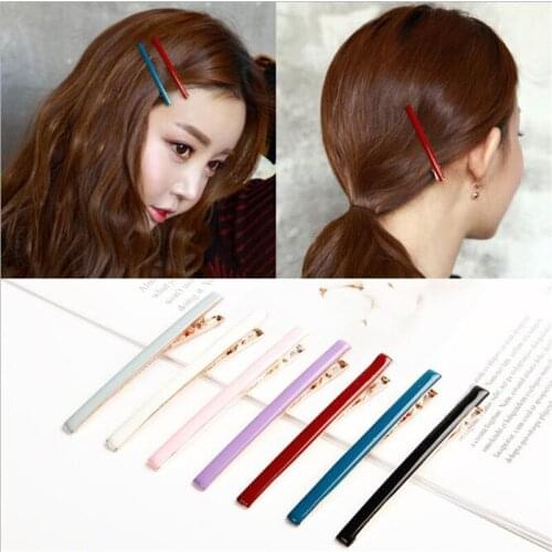 2pcs Fashion Women Colorful Solid Metal 6 CM Thick Barrettes Female Elegant Headbands Hair Clips Lady Hairpins Hair Accessories