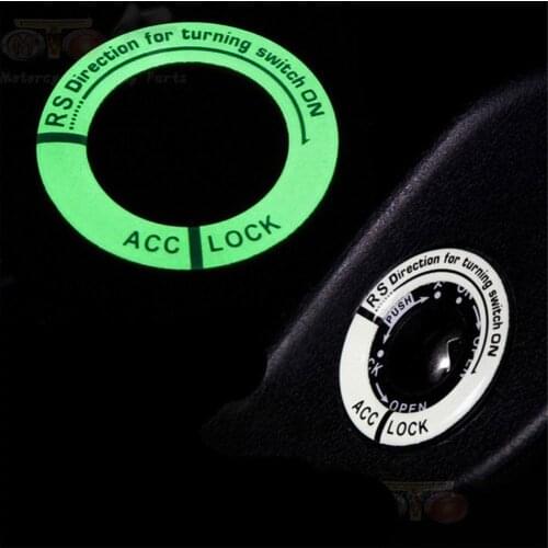 2Pcs Optional Color Night Vision Light Luminous Ignition Switch Sticker Glow Key Ring Hole Cover Universal Light Green