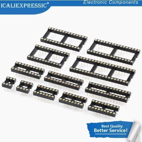 200PCS Round Hole IC socket Connector DIP 6 8 14 16 18 20 24 28 40 pin Sockets DIP6 DIP8 DIP14 DIP16 DIP18 DIP20 DIP28 DIP40