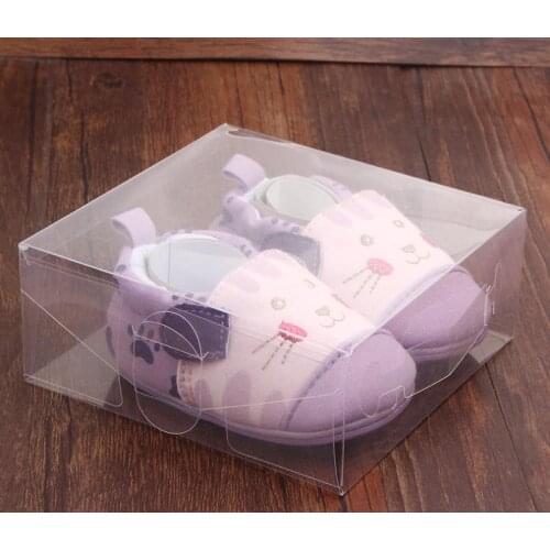 300Pcs/lot Clear PVC Plastic Gift Box / Baby Shoe Display Storage Transparent Packing Decoration Boxes 12*12*5cm SN1235
