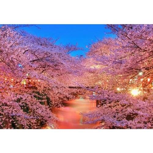 5d diamond painting Cherry blossom scenery pattern full square round diamond embroidery rhinestones mosaic home decoration CV69