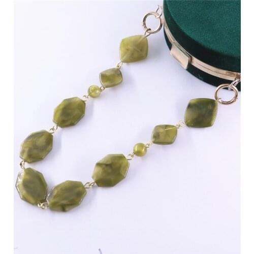 Latest green acrylic bead chain design bag chain for bags custom length