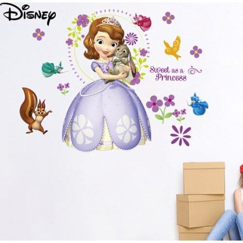 Disney Sophia Princess Decoration Sticker Kids Room Cartoon Decoration Removable Sticker
