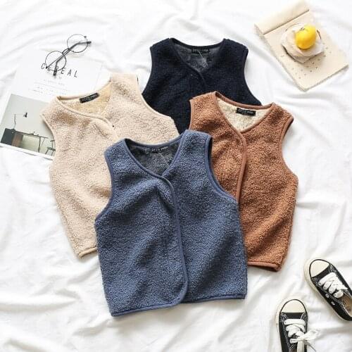 Childrens Fleece Vests Toddler Outwear 2019 Autumn Winter New Baby Boys and Girls Warm Sleeveless Vests Baby Waistcoats 2-8Y