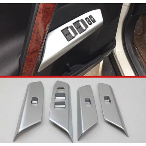 For Toyota RAV4 2016 2017 ABS Pearl Chrome Interior Door Window Armrest Cover Buttons Switch Panel Trim Molding Garnish