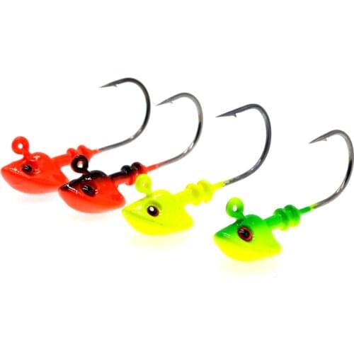 Hot Sale Double Eyes Fish Jig Head 7g/10g/14g Jigs Lure Fishing Soft Bait Jigs Hooks Lot 2 Pieces