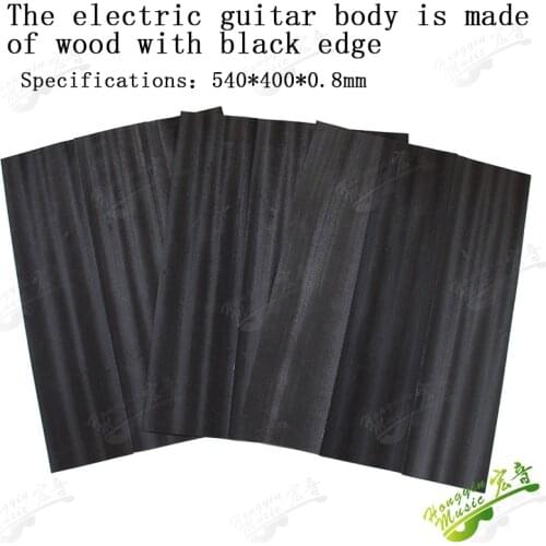 The body of the electric guitar is filled with black edge wood leather guitar veneer stitching wood leather guitar making materi